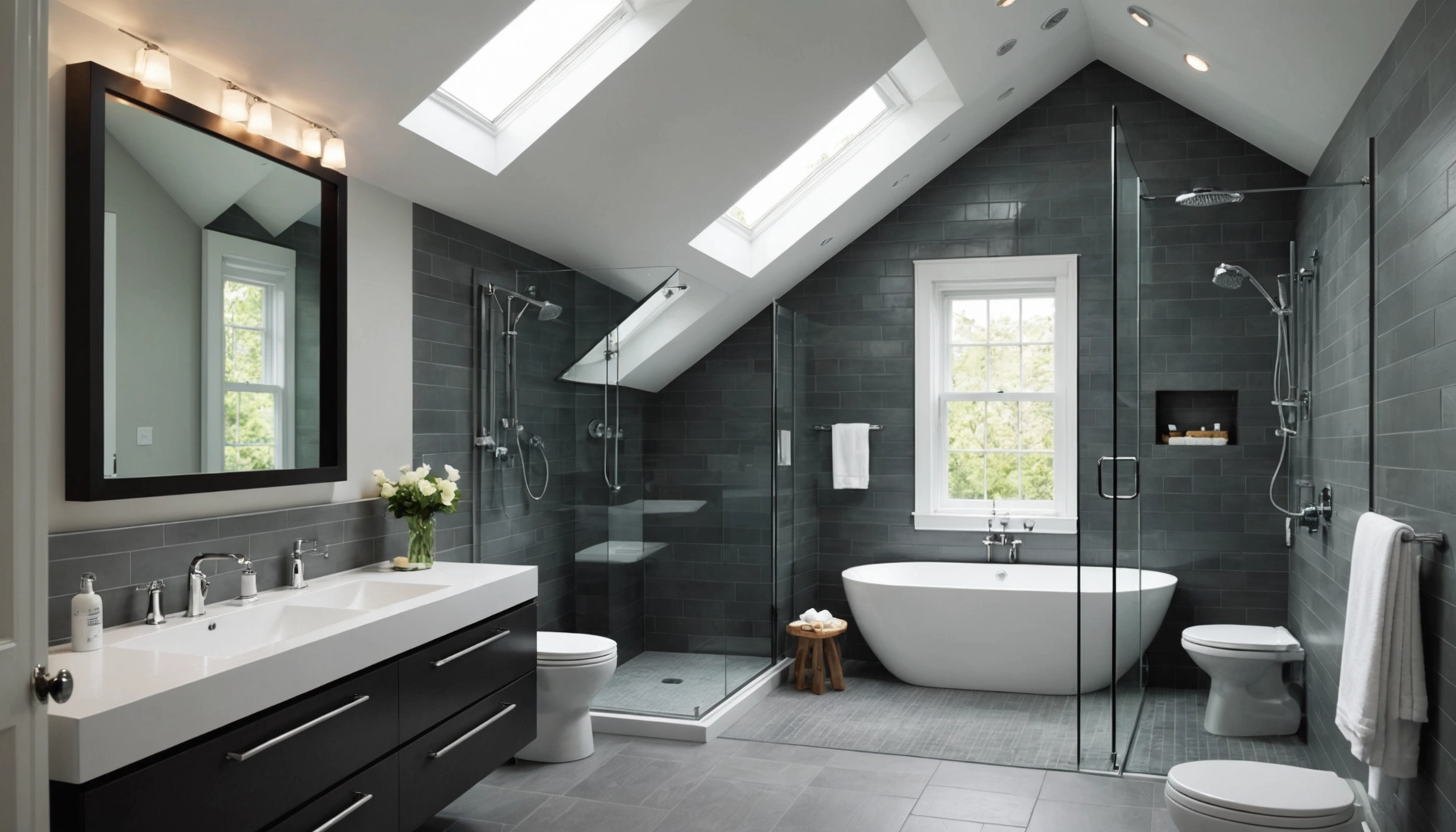 paroi de douche pour sous pente