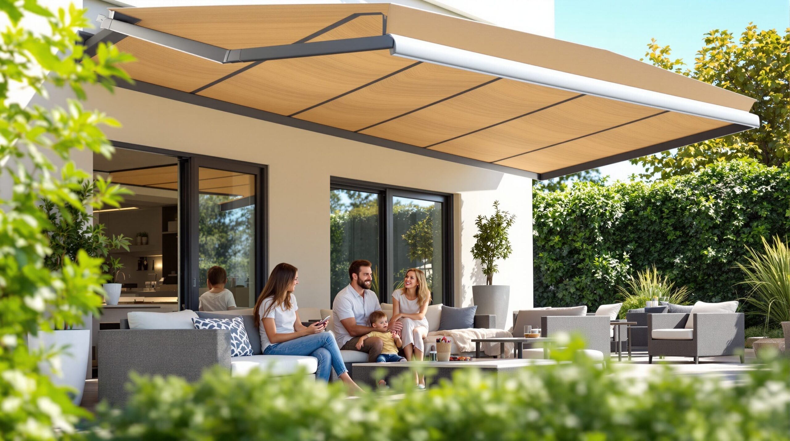 store banne double pente