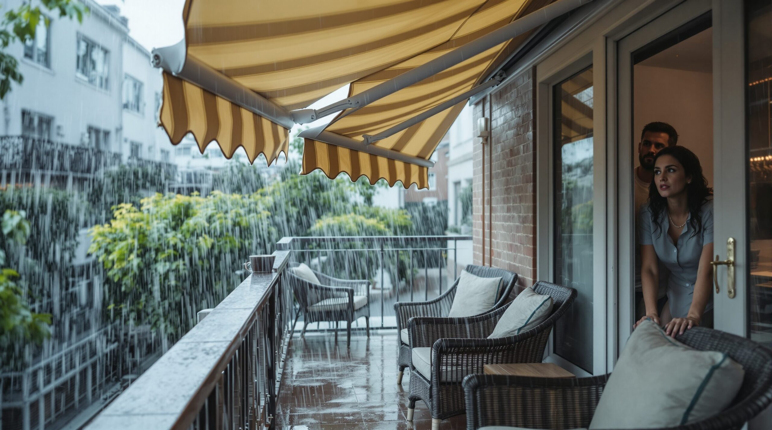 store banne bloqué ouvert